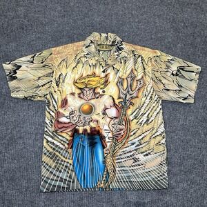 Vintage Y2K Buzz Rock Animation Kids Size S Short Sleeve Button Down‎